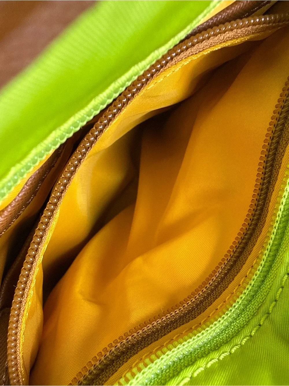 Michael Kors Lime Green Crossbody Bag Nylon Kempton Gold Hardware Missing Strap